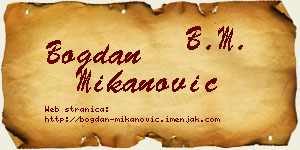 Bogdan Mikanović vizit kartica